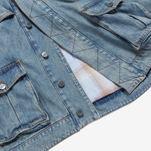 Load image into Gallery viewer, Washed Indigo Reversible 7 Pocket Japanese Denim Jacket
