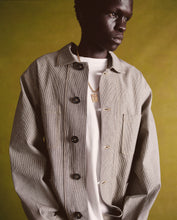 Load image into Gallery viewer, Pinstripe Japanese Denim Chore Jacket