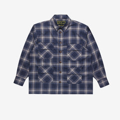Navy Ombre Shoulder Padded Button Down