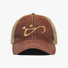 Load image into Gallery viewer, Sun Fade Red Script Trucker
