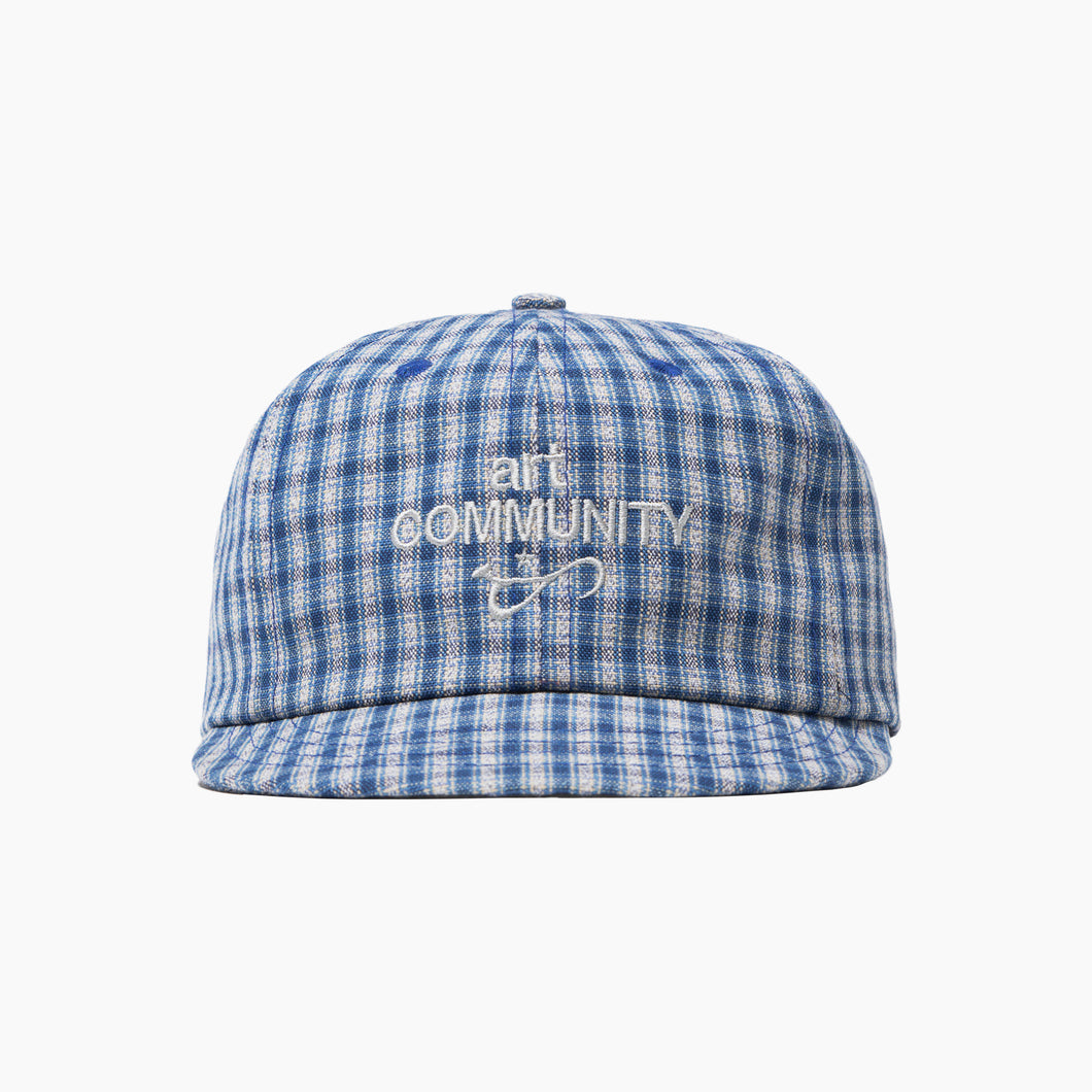 Blue Plaid Short Brim Cap