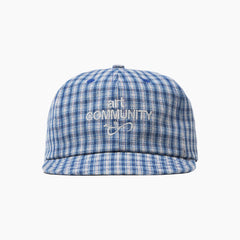 Blue Plaid Short Brim Cap