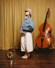 Load image into Gallery viewer, Cream Pinstripe Japanese Wool Diptych Jort
