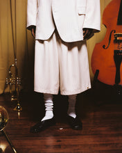 Load image into Gallery viewer, Cream Pinstripe Japanese Wool Diptych Jort
