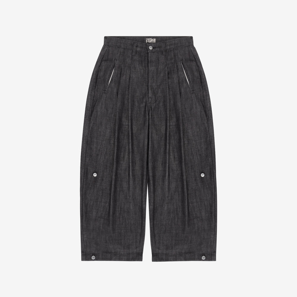 Black Structured Triptych Japanese Denim