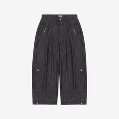 Black Structured Triptych Japanese Denim