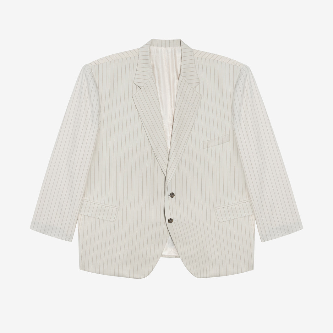 Cream Pinstripe Japanese Wool Blazer