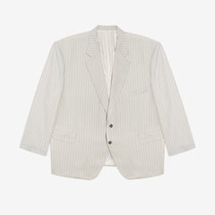 Cream Pinstripe Japanese Wool Blazer