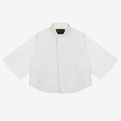 Natural Japanese Poplin 3/4 Button-Up