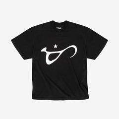 Washed Black Script Tee