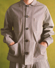 Load image into Gallery viewer, Pinstripe Japanese Denim Chore Jacket
