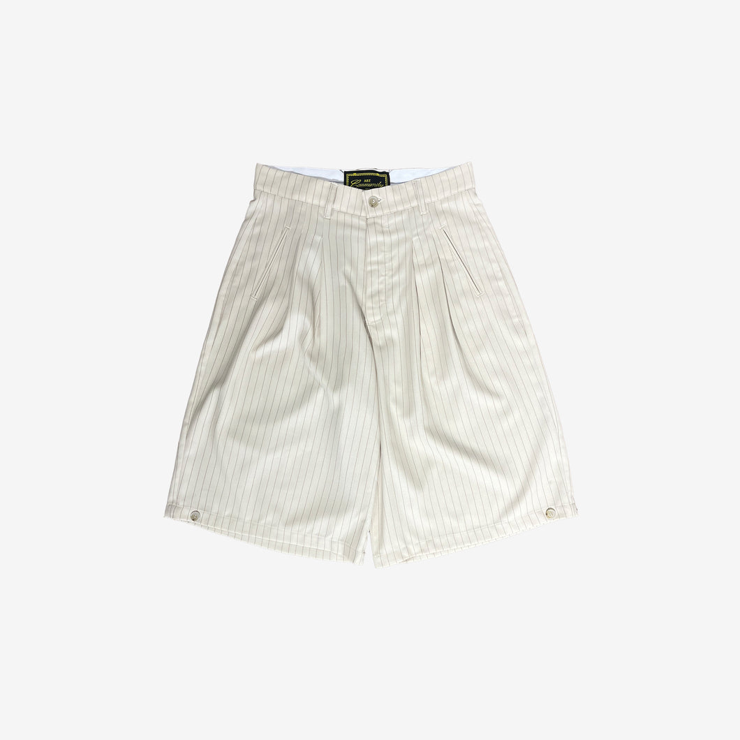 Cream Pinstripe Japanese Wool Diptych Jort