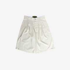 Cream Pinstripe Japanese Wool Diptych Jort