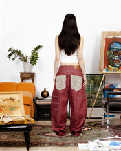 Load image into Gallery viewer, Art Denim Burgundy Cheetah

