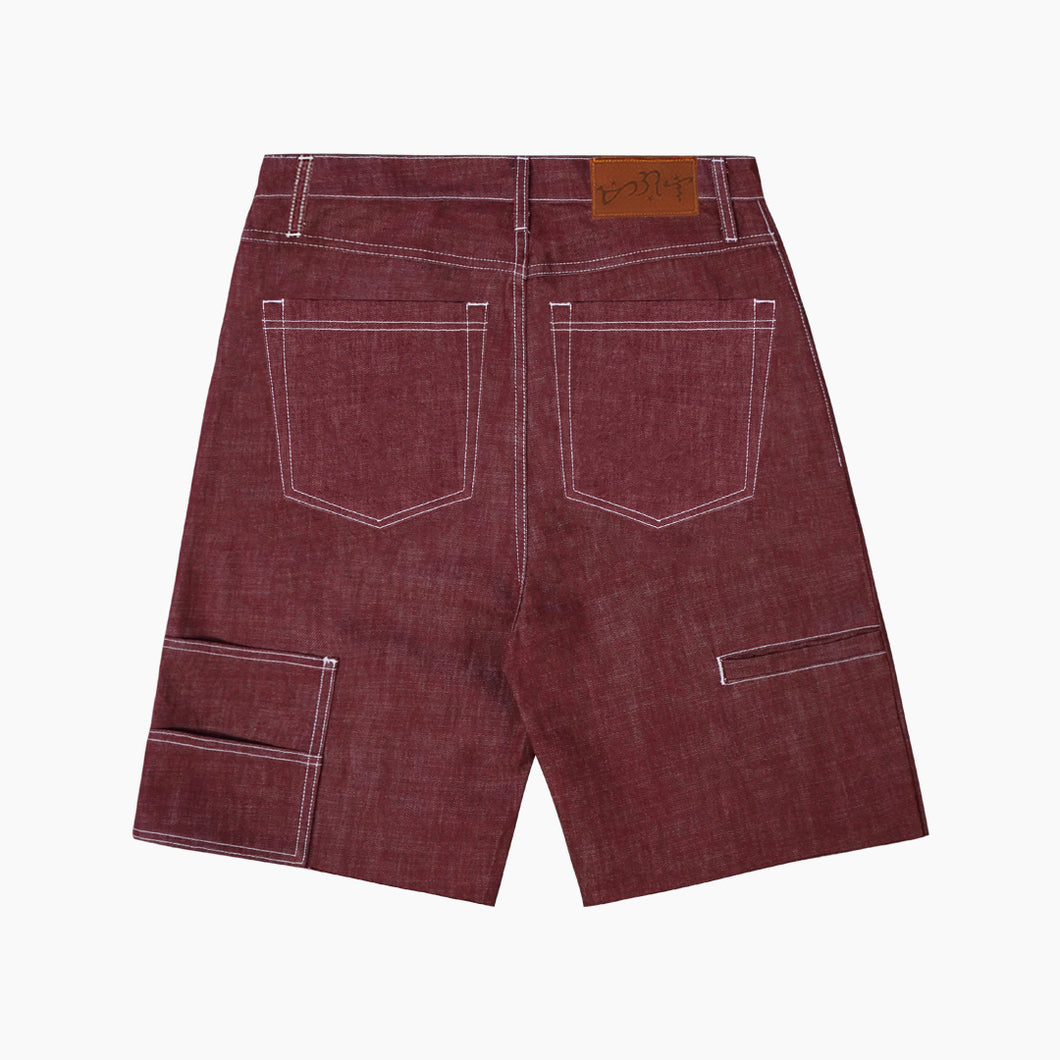 Art Denim Plain Shorts